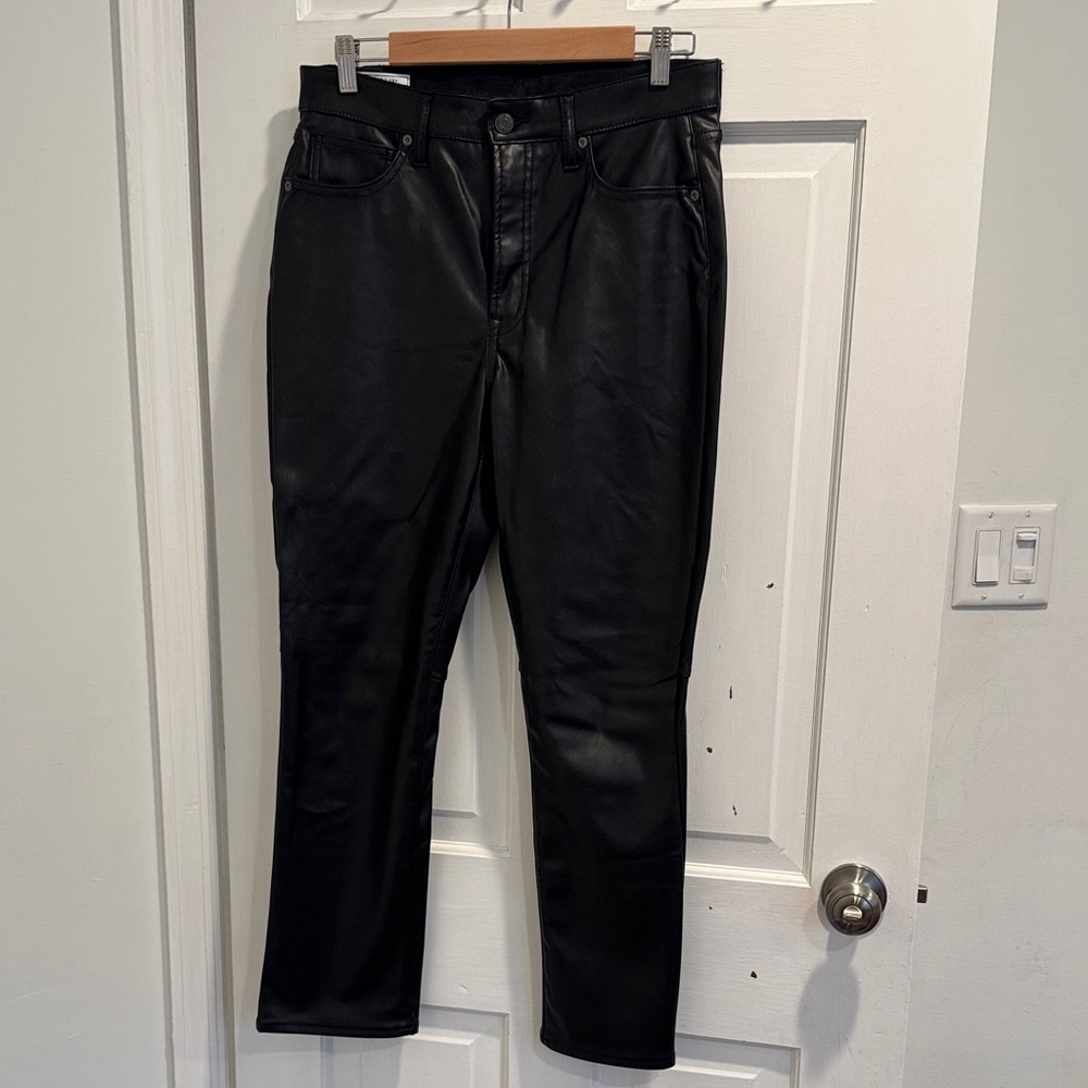 GAP Black Faux Leather Pants